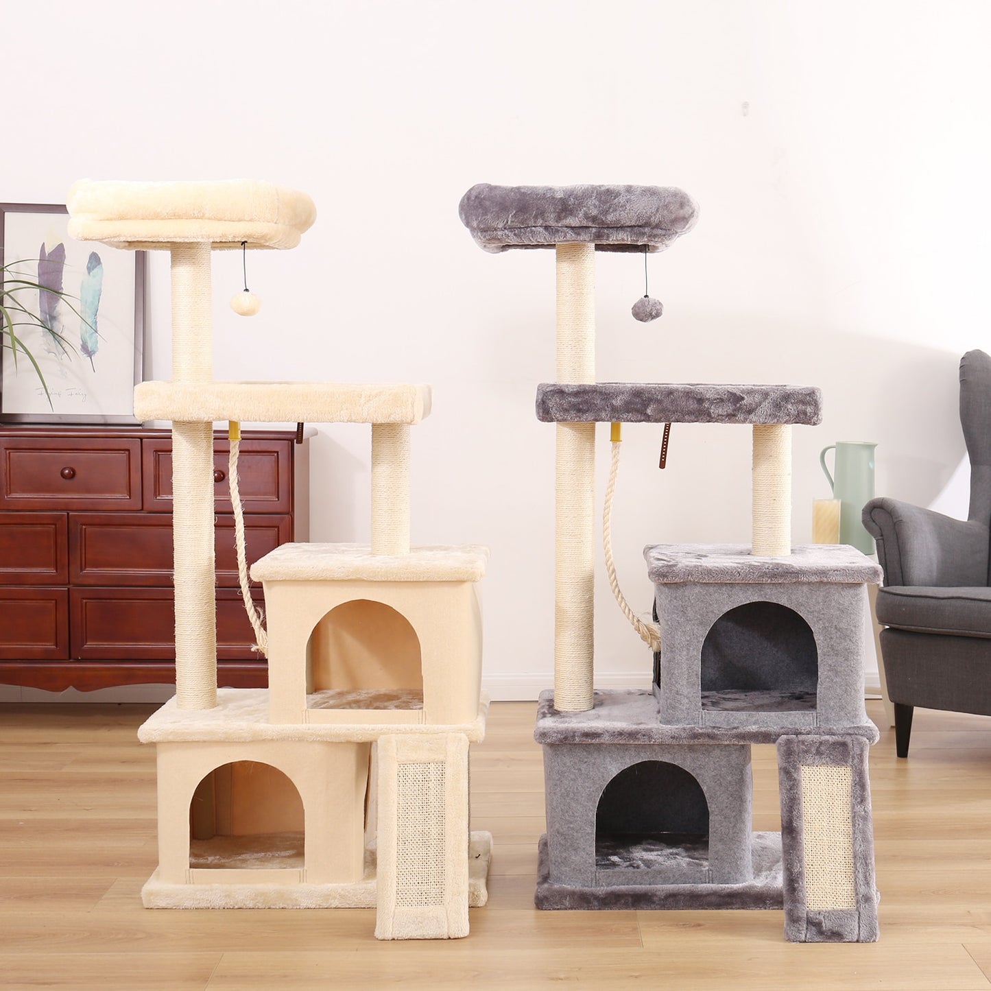 Cat Climbing Tree with Jumping Platform