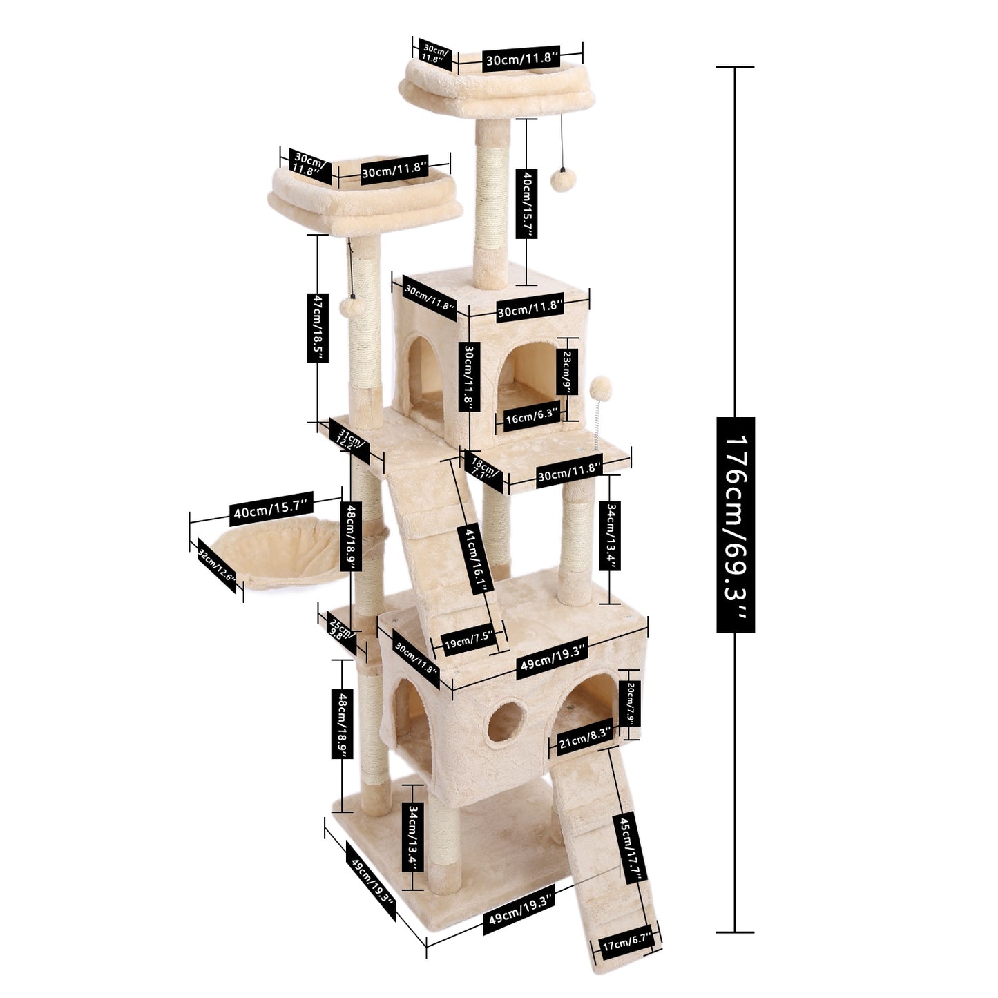 Cat Climbing Tree with Jumping Platform