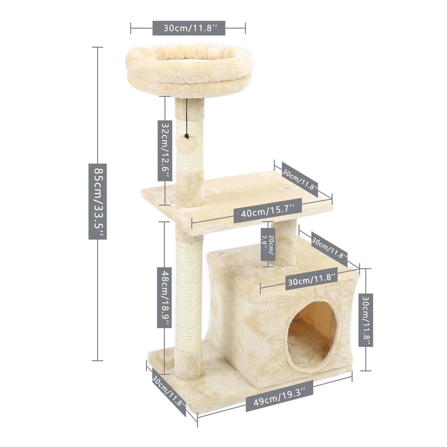 Cat Climbing Tree with Jumping Platform