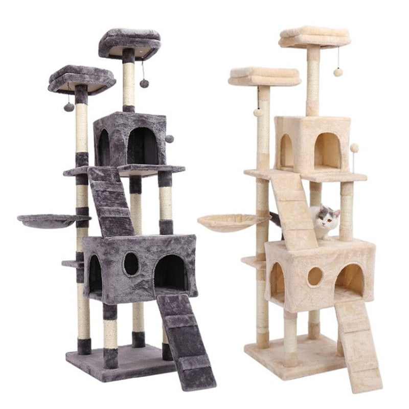 Cat Climbing Tree with Jumping Platform