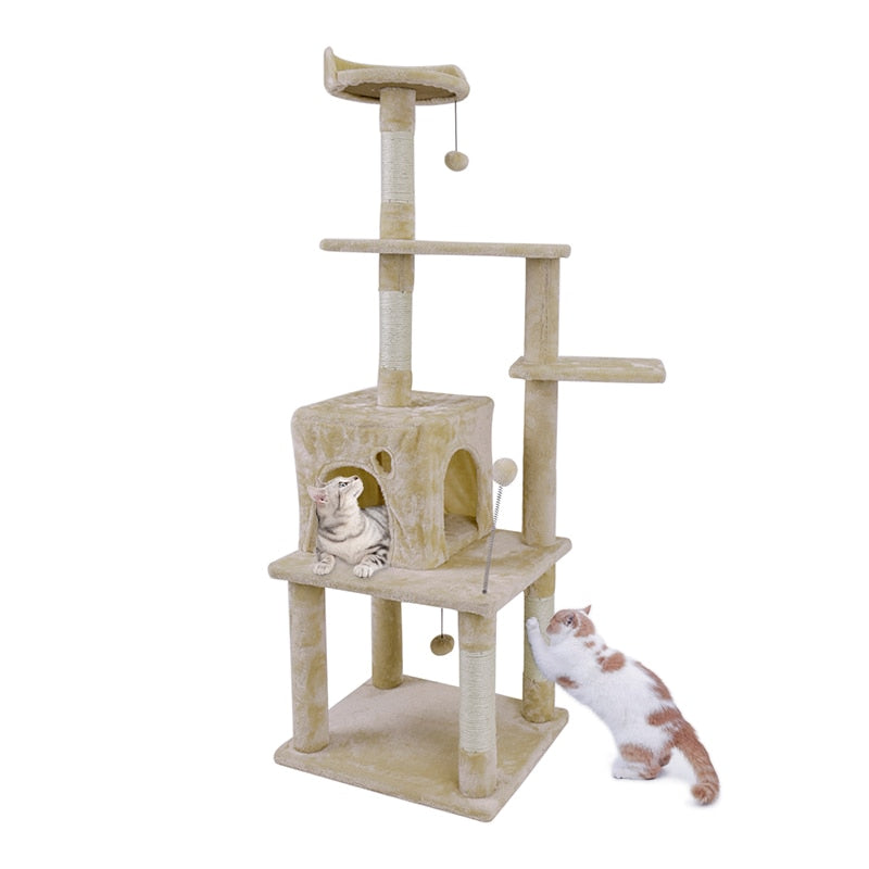 Cat Climbing Tree with Jumping Platform