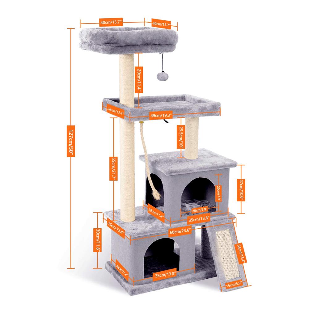 Cat Climbing Tree with Jumping Platform