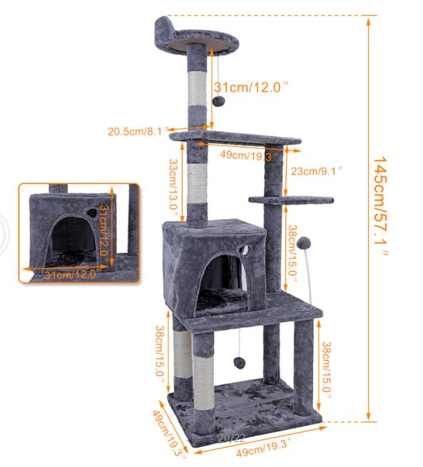 Cat Climbing Tree with Jumping Platform