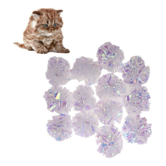 12Pcs Cat Mylar Crinkle Balls